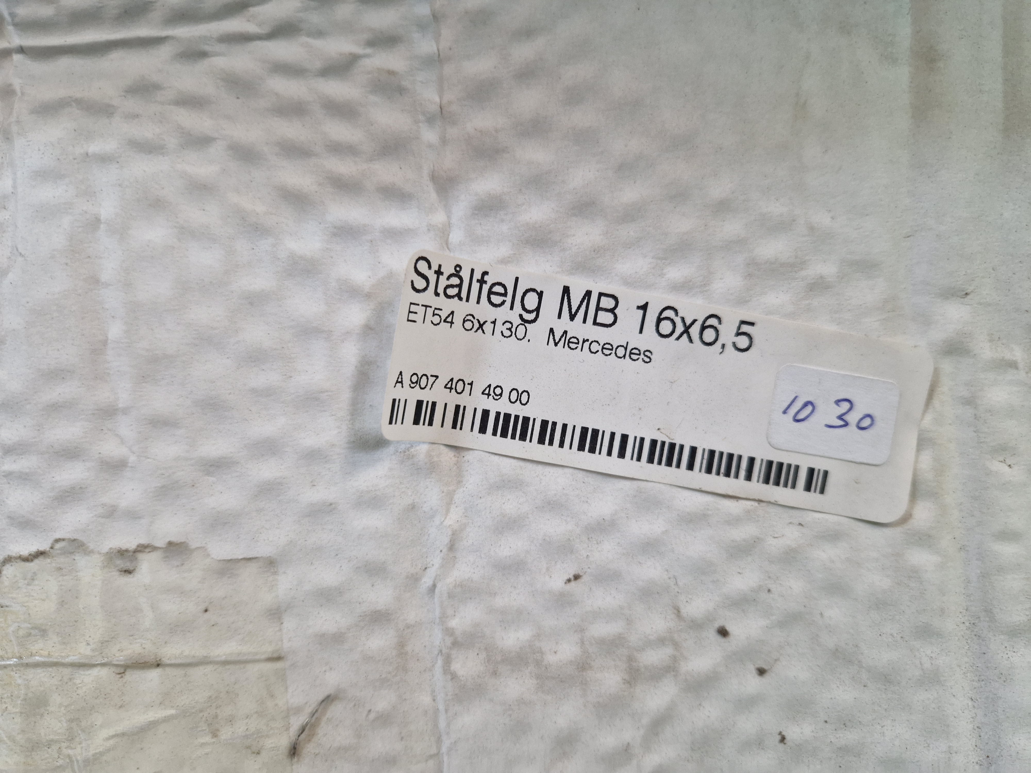 Stålfelg MB 16*6,5"