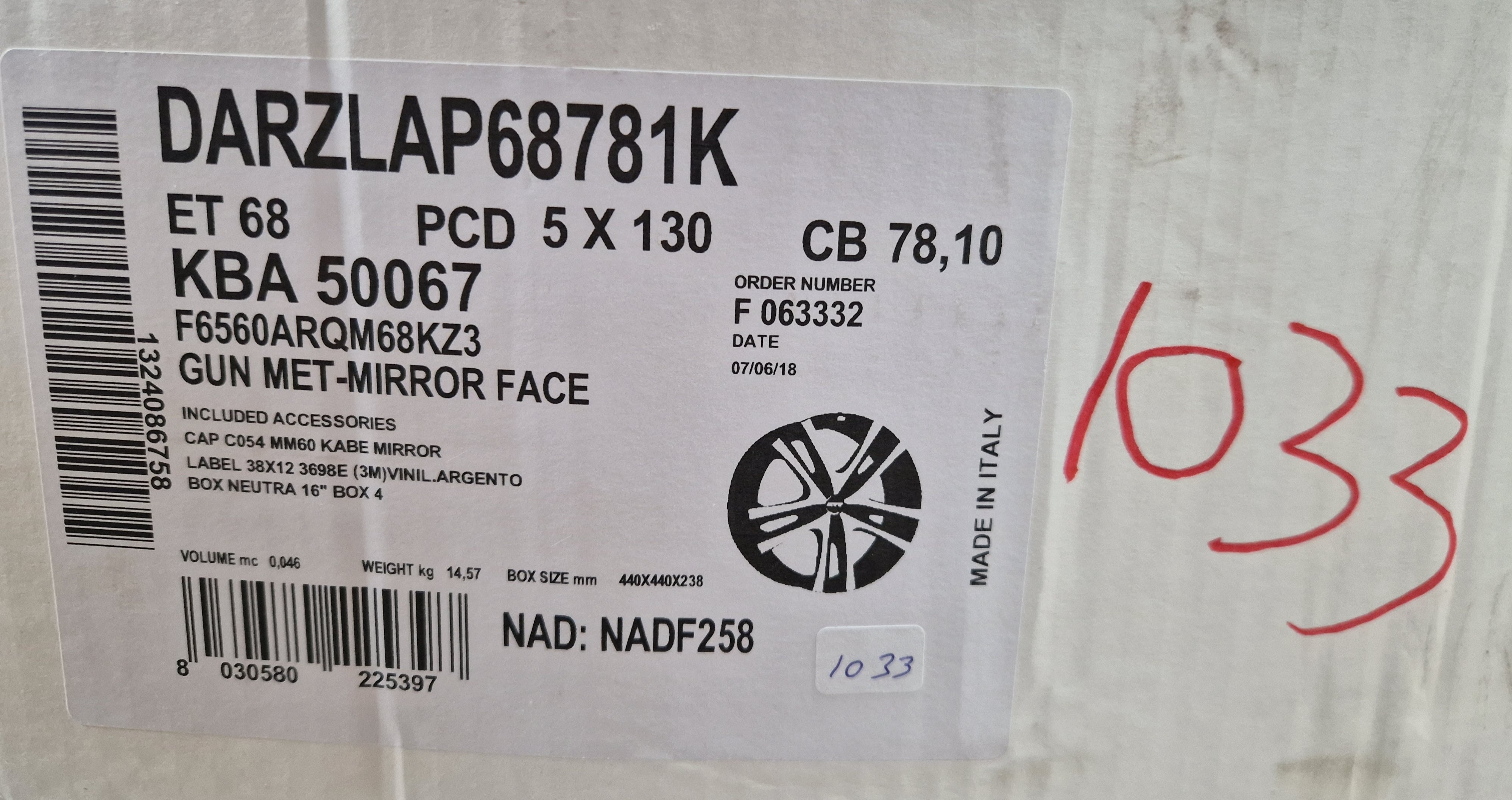 Stålfelg MB 16*6,5"